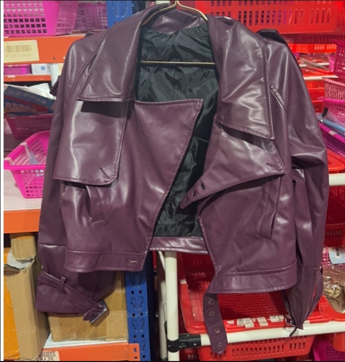 Women’s Cropped Leather Jacket – Elegant Streetwear Style